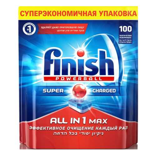 Таблетки для посудомоечной машины Finish all in 1 max super charged 100 штук в Керхер